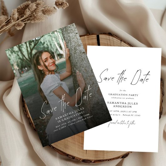 Moderne Foto-Abiturfeier Save The Date