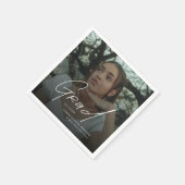 Moderne Foto-Abiturfeier Serviette (Ecke)