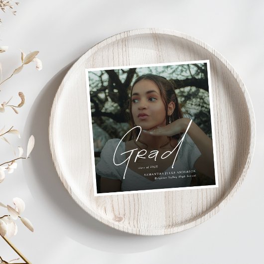 Moderne Foto-Abiturfeier Serviette