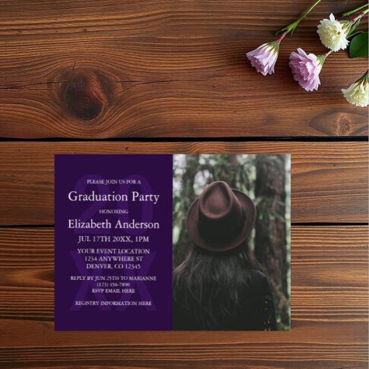 Moderne Foto-Abiturparty Einladung
