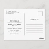 Moderne Foto Abschluss Ankündigung Postkarte (Rückseite)