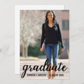 Moderne Foto Abschluss Ankündigung Script Card (Vorne/Hinten)