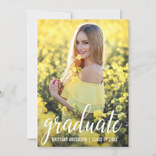 Moderne Foto Abschluss Announction Card W Ankündigung (Vorderseite)