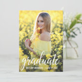 Moderne Foto Abschluss Announction Card W Ankündigung (Stehend Vorderseite)