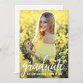 Moderne Foto Abschluss Announction Card W Ankündigung (Vorne/Hinten)