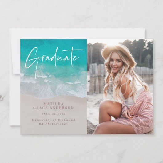 Moderne Foto Abschluss Ocean Beach Skripte (Vorderseite)