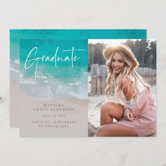 Moderne Foto Abschluss Ocean Beach Skripte (Vorne/Hinten)