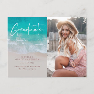 Moderne Foto Abschluss Ocean Beach Skripte Postkarte