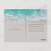 Moderne Foto Abschluss Ocean Beach Skripte Postkarte (Rückseite)