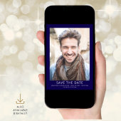 Moderne Foto Abschluss Schwarz Save The Date
