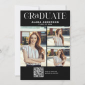 Moderne Foto-Abschlussankündigung QR-Code-Video Ankündigung (Vorderseite)