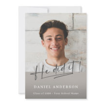 Moderne Foto-Abschlussfeier 2026 Er hat es geschaf