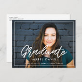 Moderne Foto-Abschlussfeier Postkarte (Vorne/Hinten)