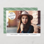 Moderne Foto-Ankündigung + Party einladen Einladungspostkarte (Vorne/Hinten)