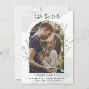 Moderne Foto Arch Script Hochzeit Save The Date