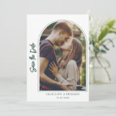 Moderne Foto Arch Wedding rettet das Datum Save The Date (Stehend Vorderseite)