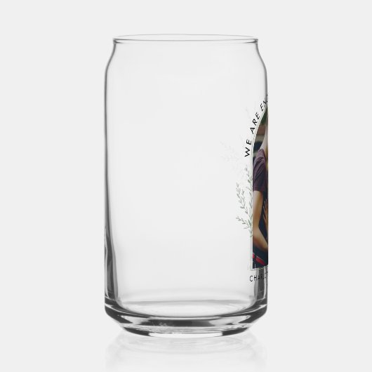 Moderne Foto Arch Wedding Verlobung Keepake Dosenglas (Rechts)