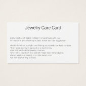 Moderne Foto Artisan Juwelierpflegekarte (Rückseite)