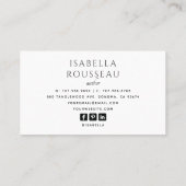 Moderne Foto Author Writer Business Card Visitenkarte (Rückseite)