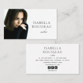 Moderne Foto Author Writer Business Card Visitenkarte (Vorne/Hinten)