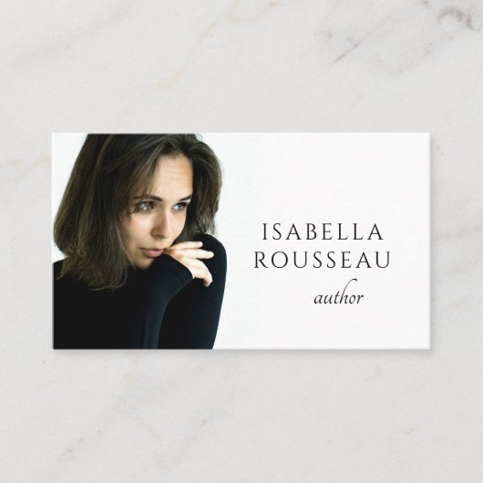 Moderne Foto Author Writer Business Card Visitenkarte (Vorderseite)