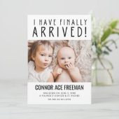 Moderne Foto Baby Birth Ankündigung (Stehend Vorderseite)