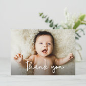 Moderne Foto Babydusche Danke, Birth Ankündigung (Stehend Vorderseite)