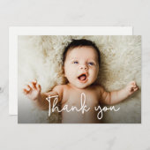 Moderne Foto Babydusche Danke, Birth Ankündigung (Vorne/Hinten)