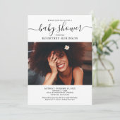 Moderne Foto Babydusche Einladung (Stehend Vorderseite)