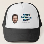 Moderne Foto Bachelor Party Trauzeugen Geschenk Truckerkappe (Vorderseite)