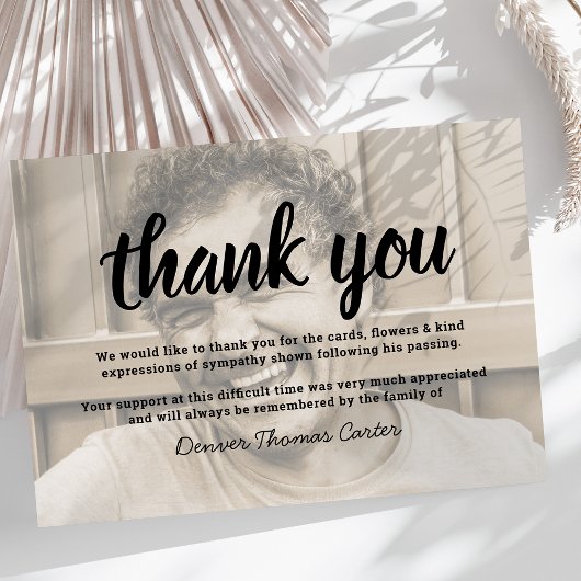 Moderne Foto Beerdigung Danke Sympathie Card