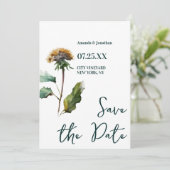 Moderne Foto-Blumenhochzeit rettet das Datum Save The Date (Stehend Vorderseite)