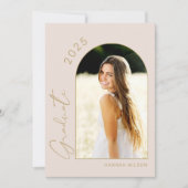 Moderne Foto Blush Pink Graduation Party Einladung (Vorderseite)