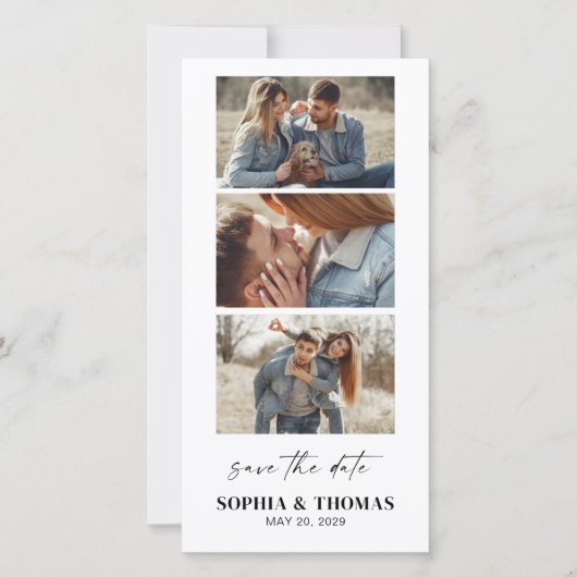 Moderne Foto Booth Lesezeichen Hochzeit Save The Date (Vorderseite)