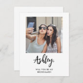 Moderne Foto Bridesmaid Cards, Vorschlag von Bride (Vorne/Hinten)