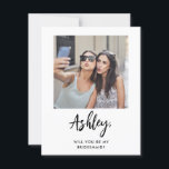Moderne Foto Bridesmaid Cards, Vorschlag von Bride<br><div class="desc">Probieren Sie Ihre Brautjungfrau mit dieser modernen Foto-Brückenkarte! Bearbeiten Sie mit Ihrem eigenen Foto und Text.</div>