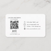 Moderne Foto Business Card mit QR Code Visitenkarte (Rückseite)