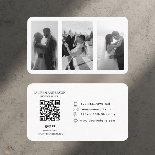 Moderne Foto Business Card mit QR Code Visitenkarte