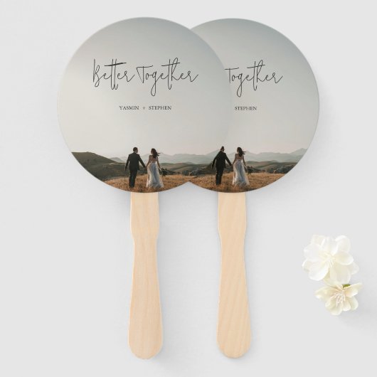 Moderne Foto-Chic-Hochzeit Fächer (Vorne und Hinten)