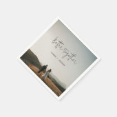Moderne Foto-Chic-Hochzeit Serviette (Ecke)