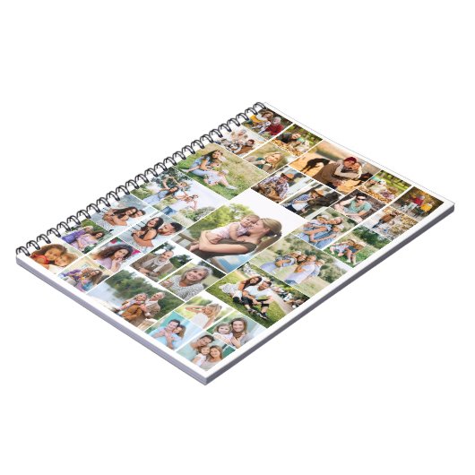 Moderne Foto Collage 31 Picture Family Notizblock (Linke Seite)