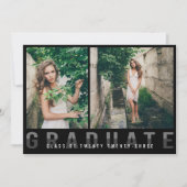 Moderne Foto Collage Abschluss Ankündigung Schwarz (Vorderseite)