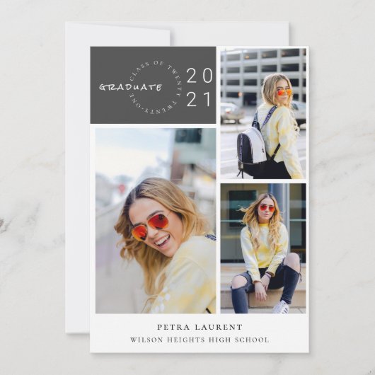 Moderne Foto Collage Abschluss Einladung (Vorderseite)