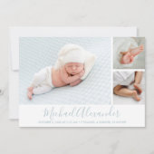 Moderne Foto Collage Baby Geburtsankündigung (Vorderseite)