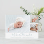 Moderne Foto Collage Baby Geburtsankündigung (Stehend Vorderseite)