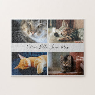 Moderne Foto Collage benutzerdefinierten Skriptnam Puzzle