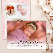 Moderne Foto Collage Birth Announccard Ankündigung