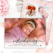 Moderne Foto Collage Birth Announccard Ankündigung