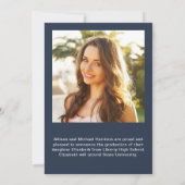 Moderne Foto Collage Blue Abschluss Ankündigung (Rückseite)