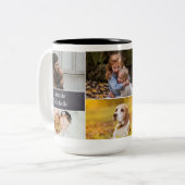 Moderne Foto Collage Chalkboard Custom Auntie Zweifarbige Tasse (Vorderseite Links)
